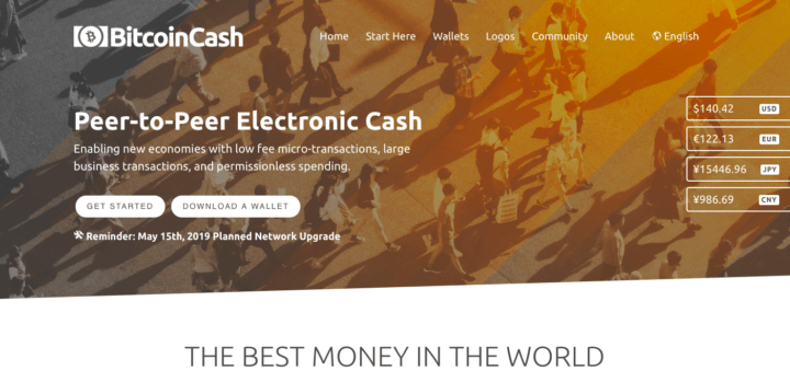Bitcoin Cash website