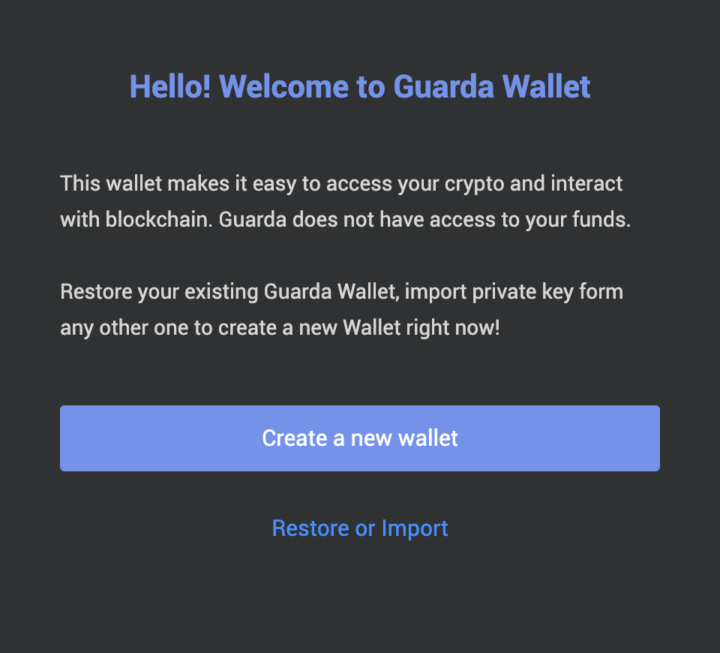 Step 2 – Create a new wallet